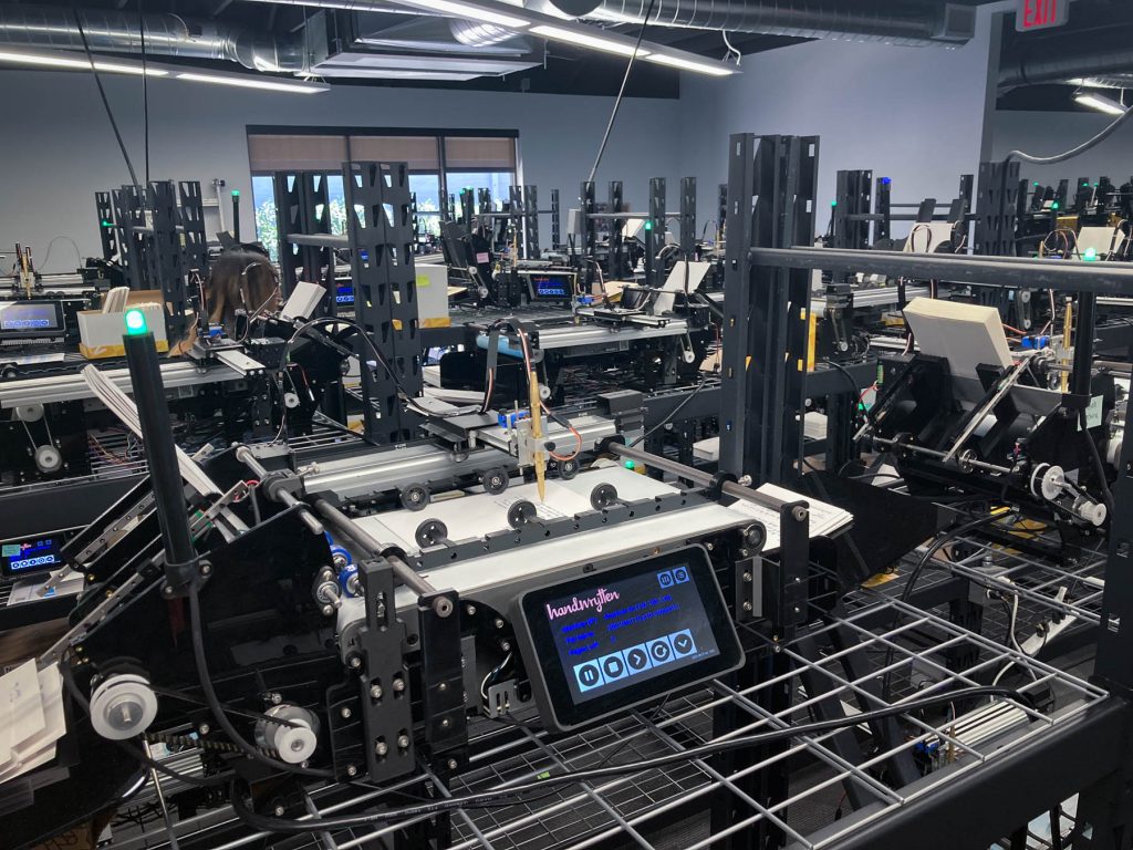 handwritten robots writing notes